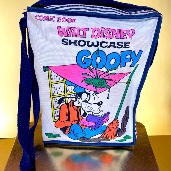 WALT DISNEY GOOFY VINTAGE COMIC BOOK SHOWCASE GOOFY CANVAS ZIP UP BOOK BAG RARE - Picture 3 of 16